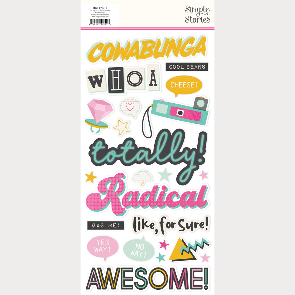 Simple Stories Totally 80's -Foam Stickers