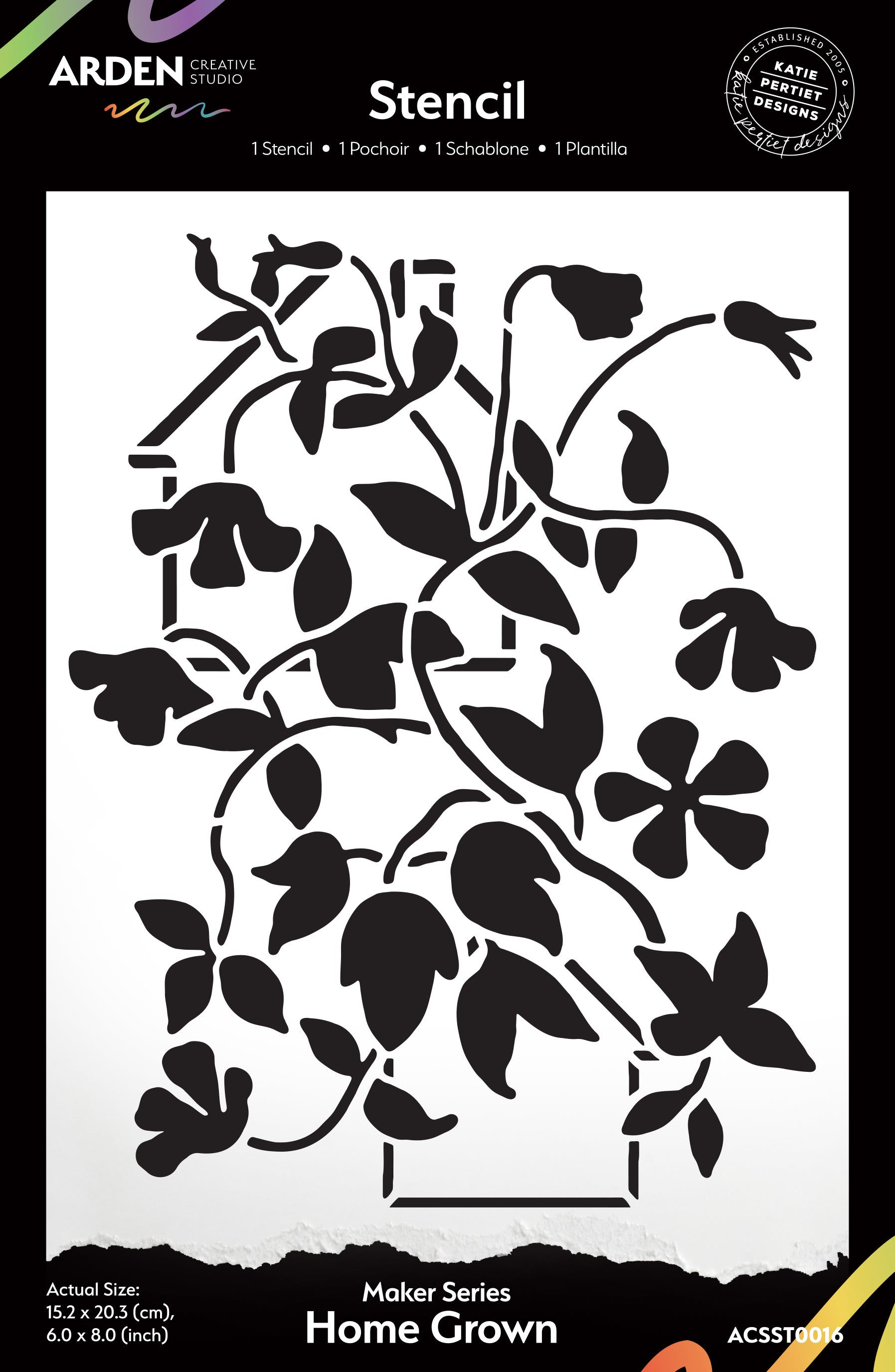 Arden Creative Studio Maker Series Home Grown 6x8 Stencil ACSST0016