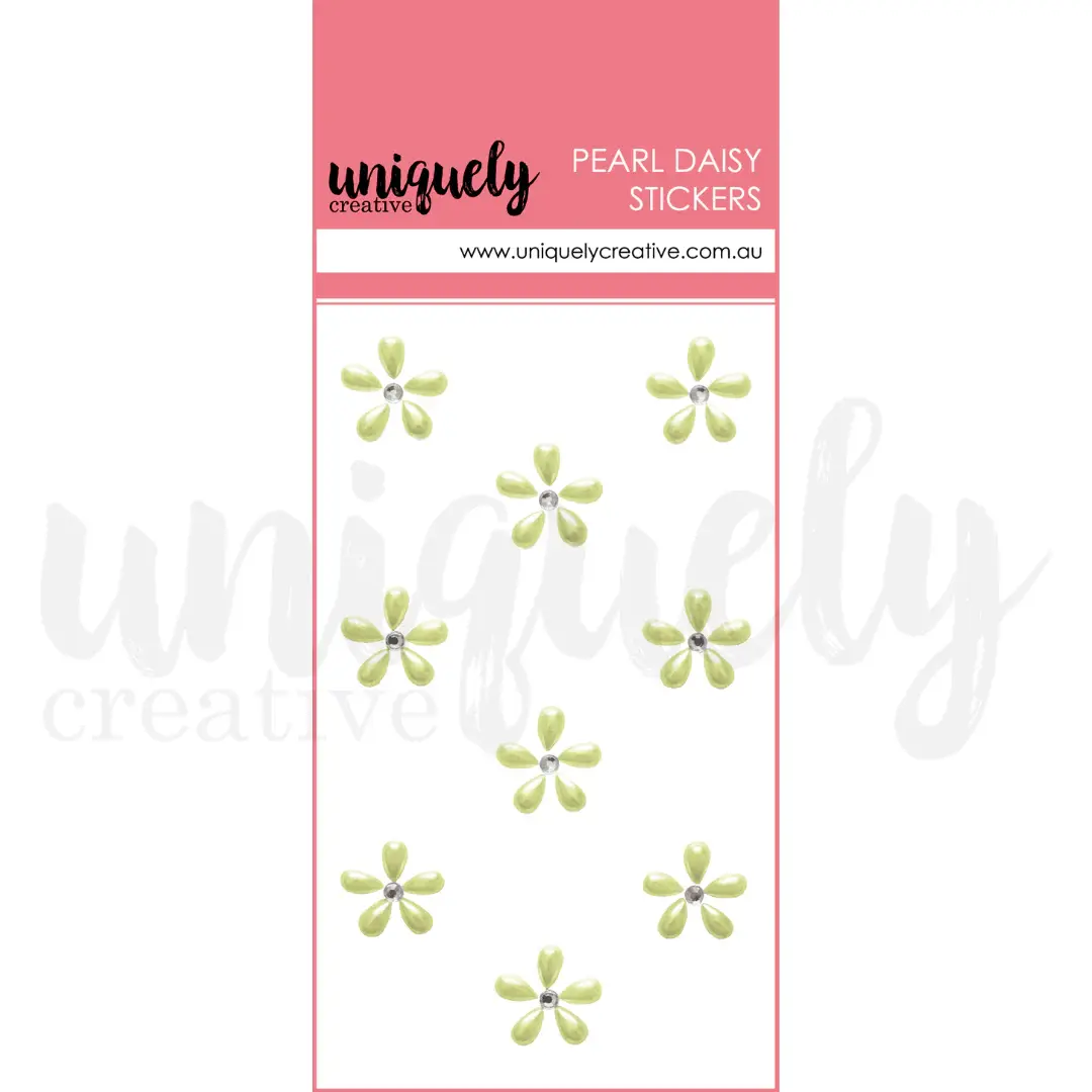 Uniquely Creative Pearl Daisy Stickers - Green