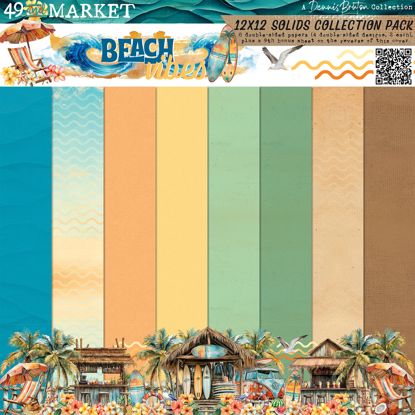 49 And Market Beach Vibes Collection 12x12 Solids Collection Pack