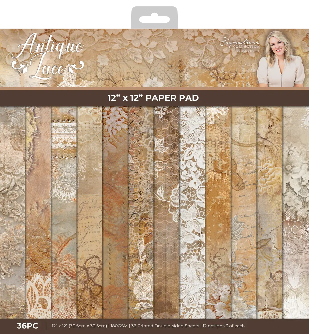 Sara Signature Antique Lace - 12" x 12" Paper Pad