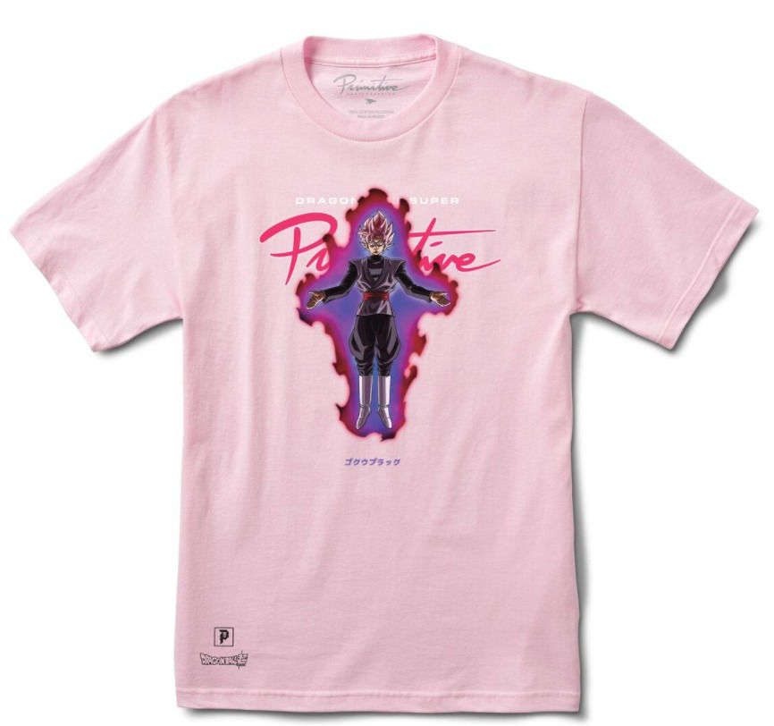 Primitive X DBZ Goku Black Rose Nuevo Tee - Pink