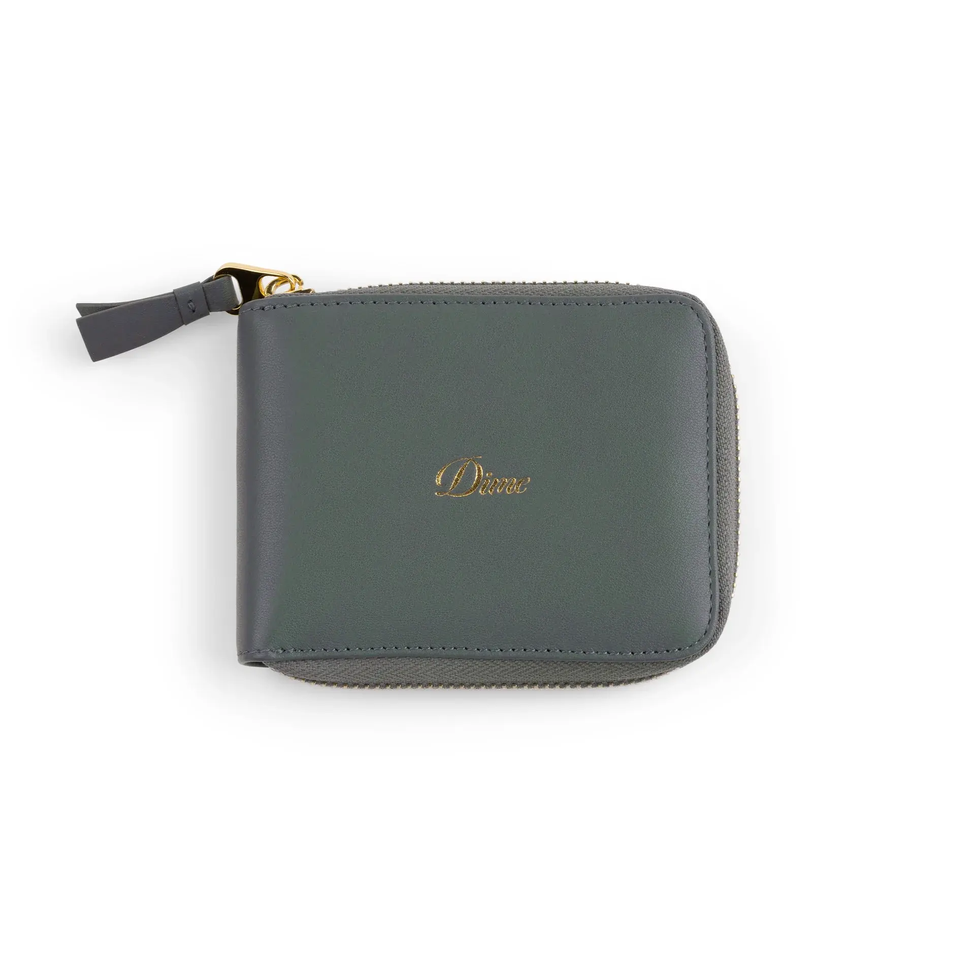 Dime Cursive Zip Wallet Slate Green