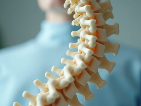 Close-up of a person's spine and posture, representing the structural, postural focus of neuromuscular therapy