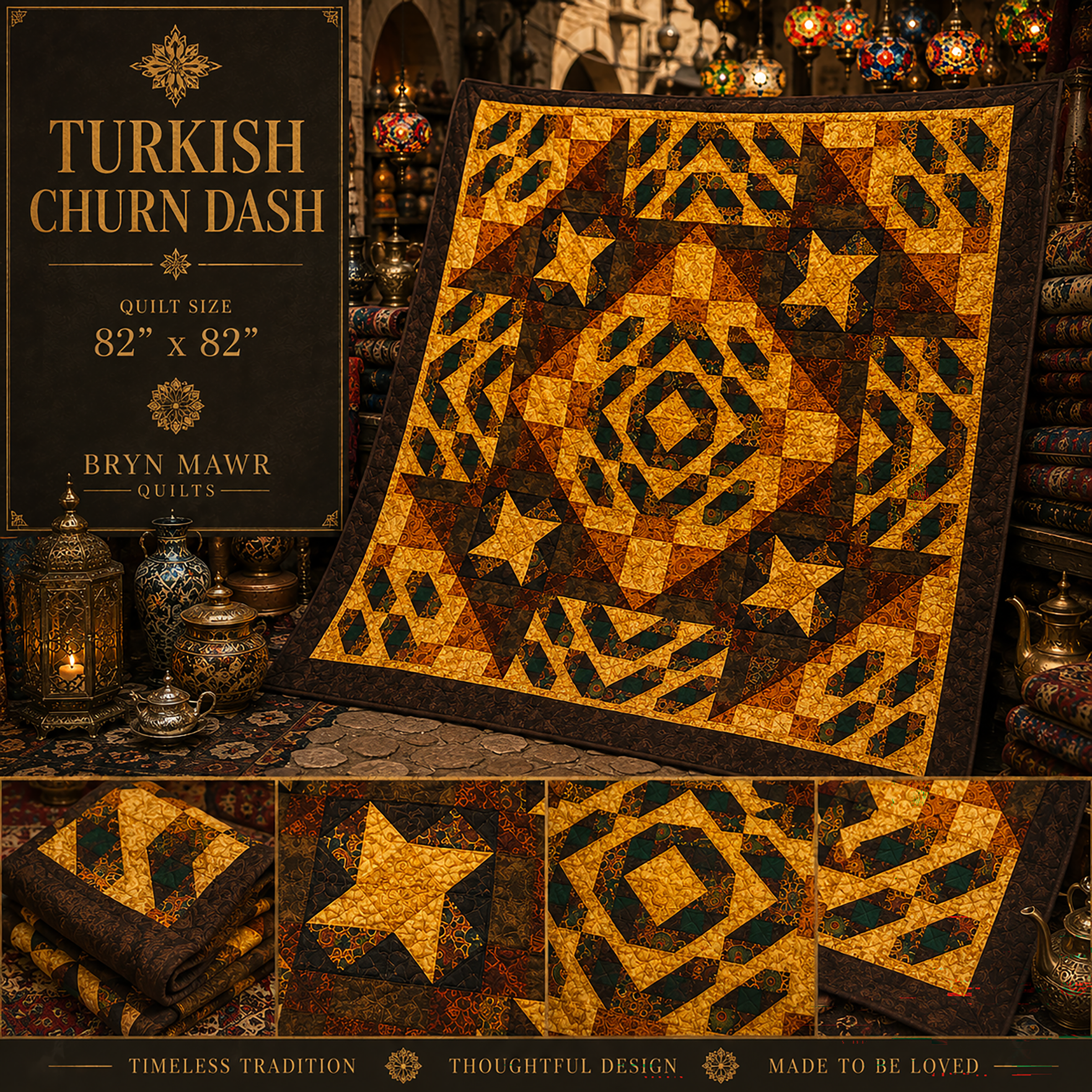 Turkish Churn Dash Quilt Pattern