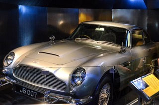 James Bond’s silver Aston Martin from the Spy Museum in Washington, DC, a contrast to Renaissance travel by horse and barge.