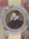 Portrait of Sir Christopher Hatton attributed to William Segar. Hatton was an Elizabethan courtier favored by Queen Elizabeth I and nicknamed her “sheep”.
