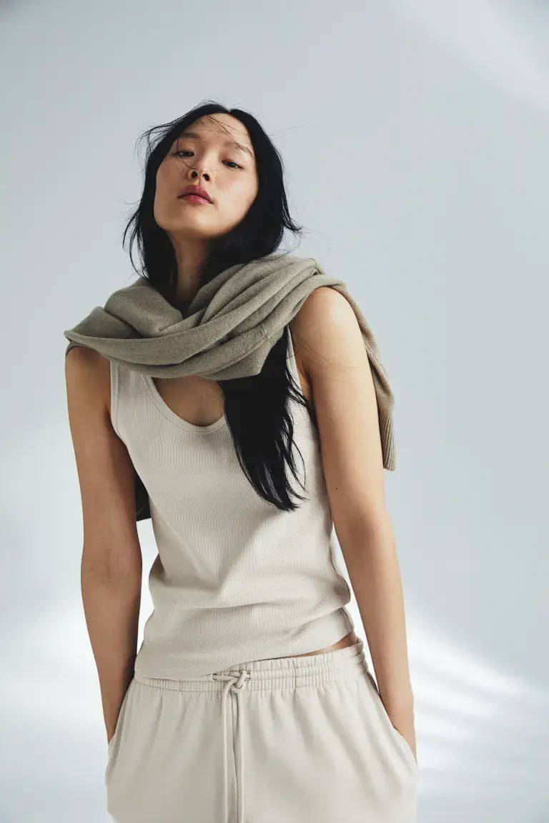 Miniature : Débardeur côtelé H&M - beige clair - S
