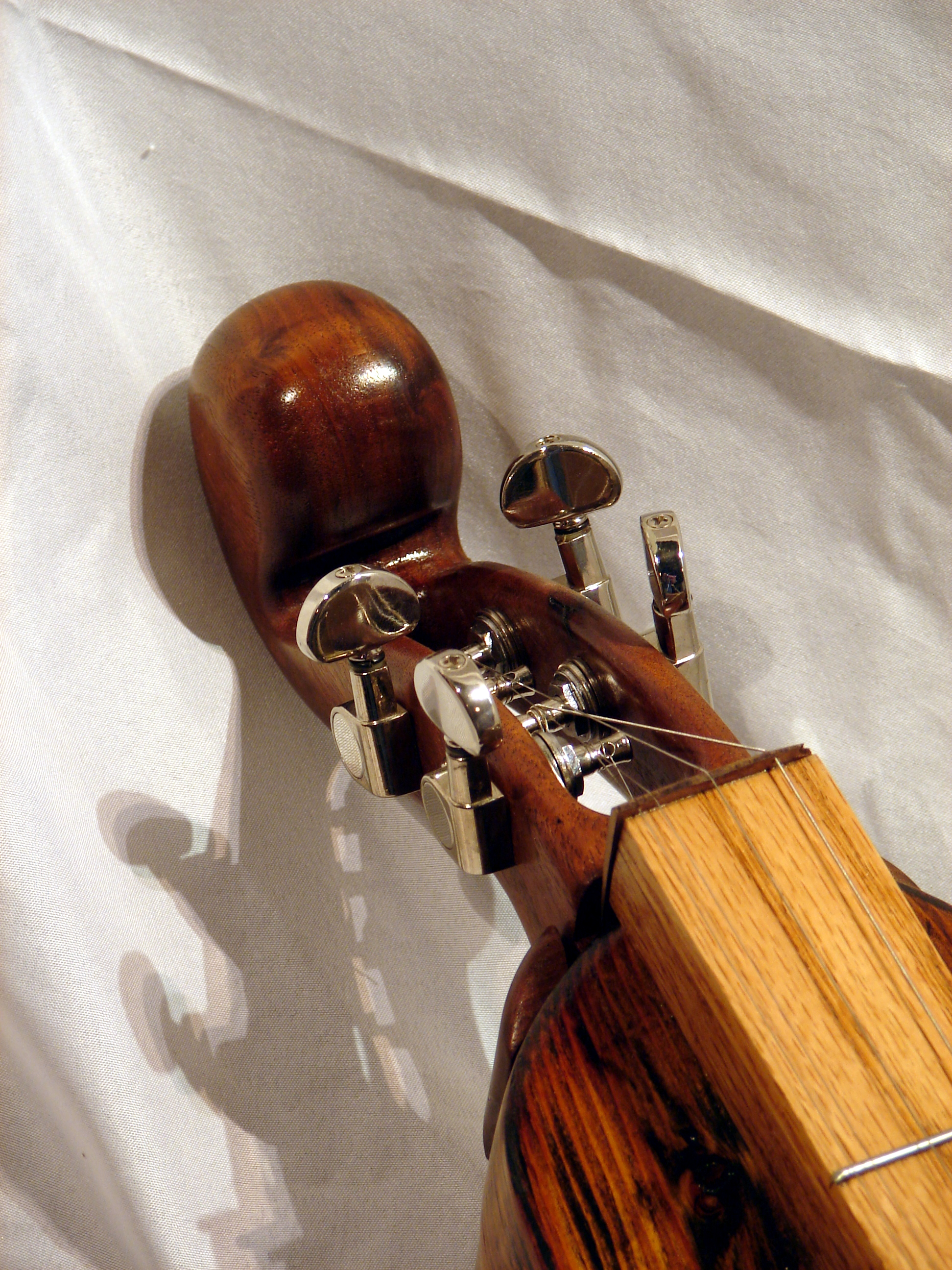 Hand carved walnut head stock