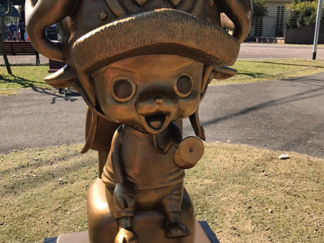 熊本市動植物園正門広場でチョッパー(像)に会えたよ❤️