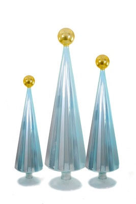 Thumbnail: Pleated Glass Trees-Set of 3