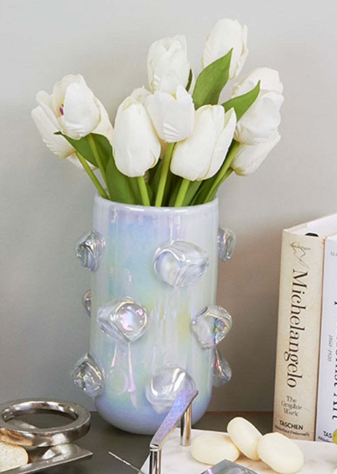 Ice Design Vase-White