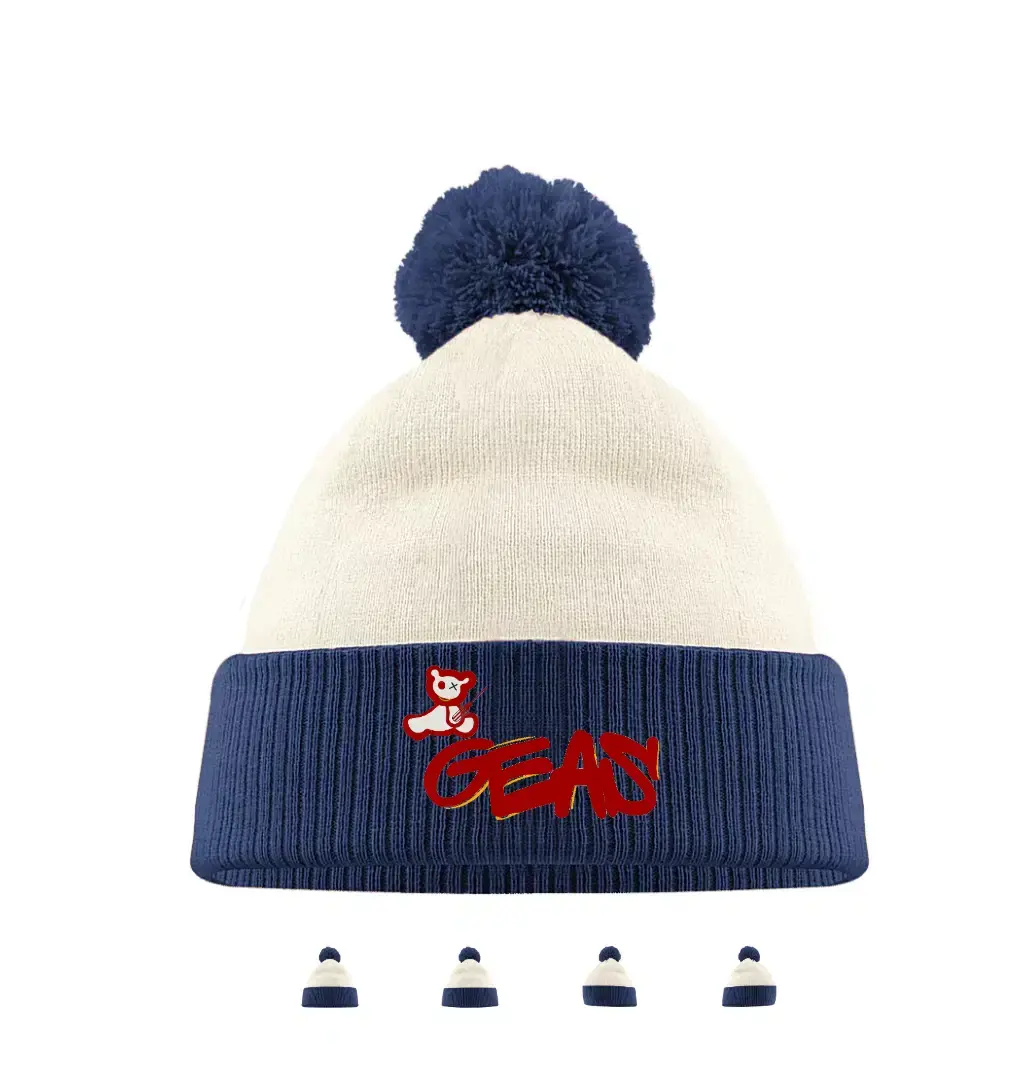 Bonnet Bicolor pompon uni