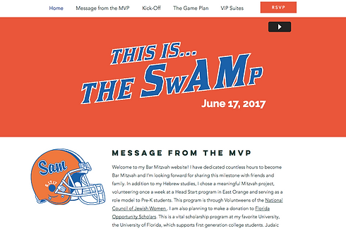 Florida Gators Theme Bar Mitzvah Website