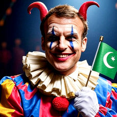 Macron le bouffon islamolâtre, Grok images (Christophe Lartas)