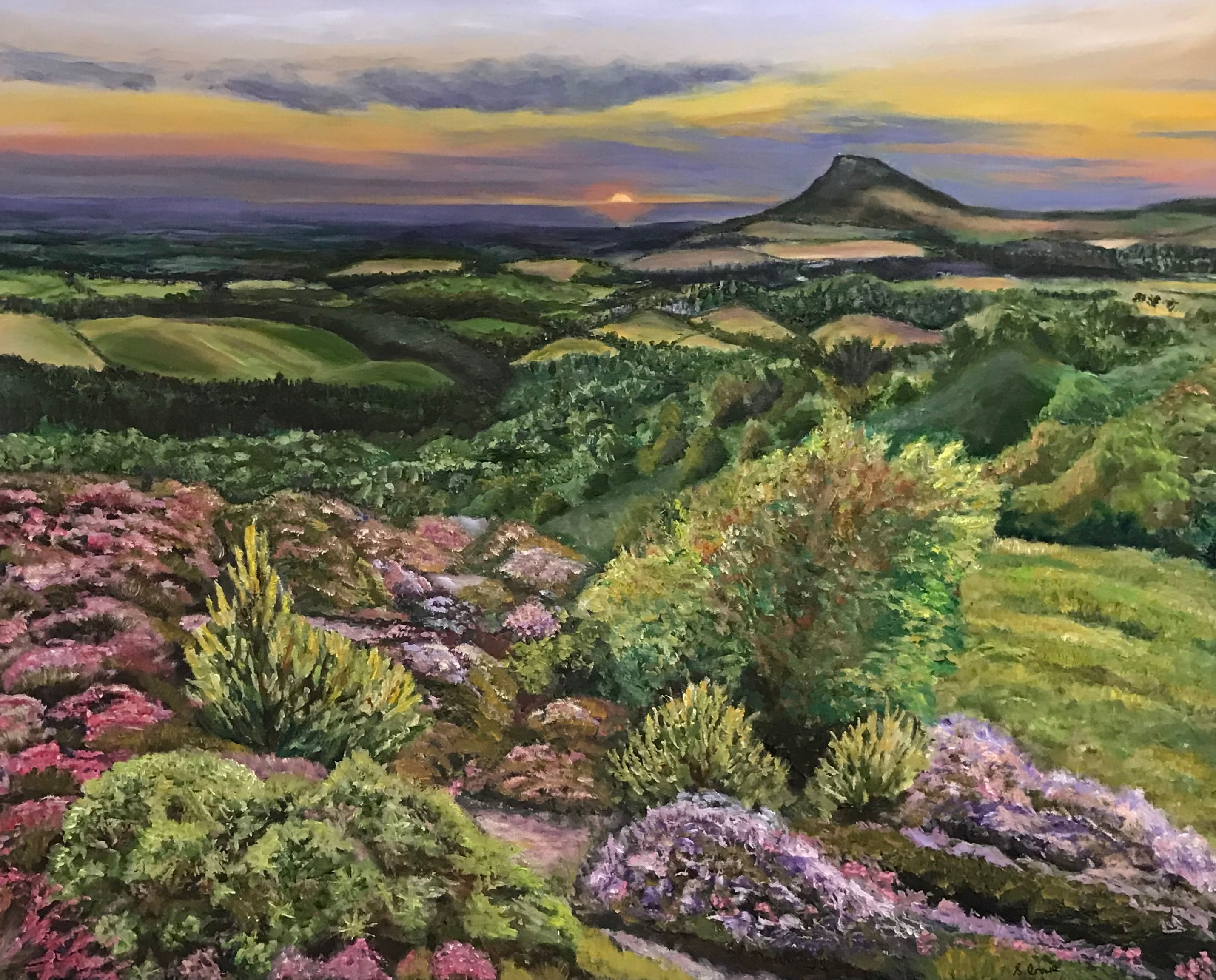 Across the moors to Roseberry Topping Giclee print