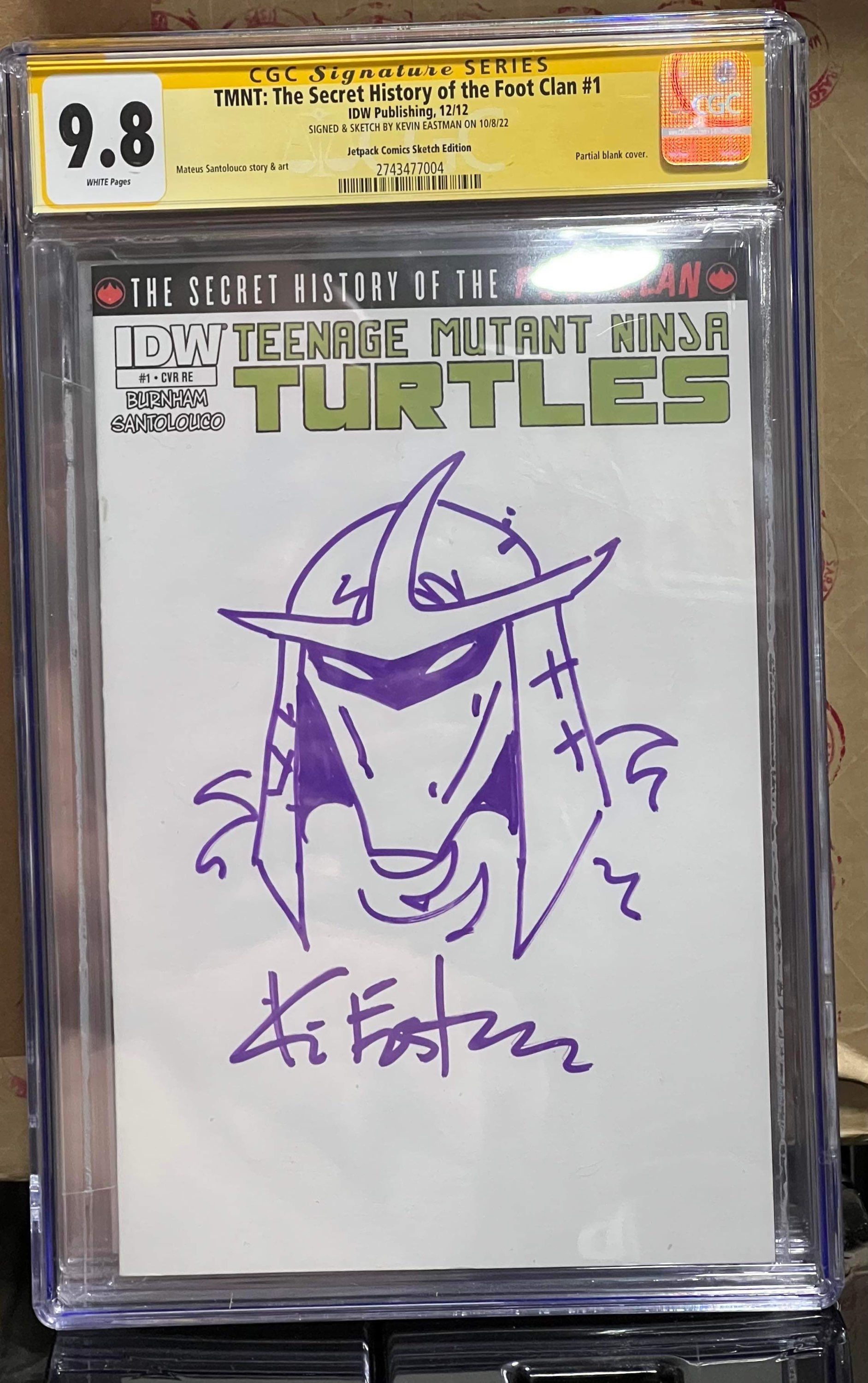 TMNT Secret History of the Foot Clan, #1 - CGC SS Kevin Eastman - Shredder!