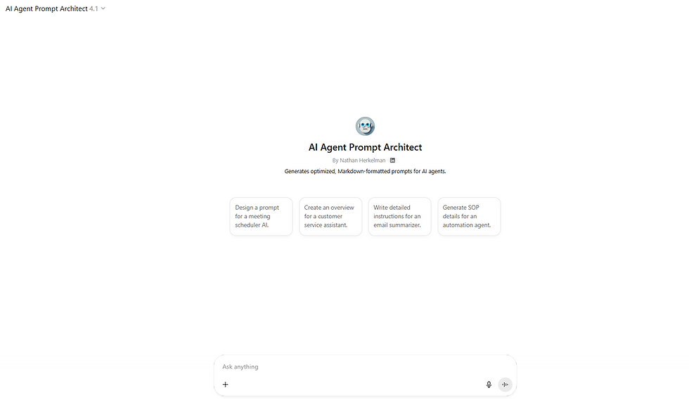 The custom GPT I personally use to write my AI agent prompts
