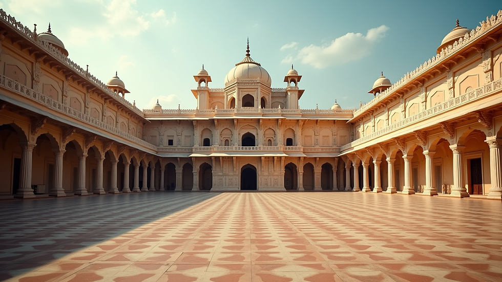Wide angle view of a beautiful Indian palace