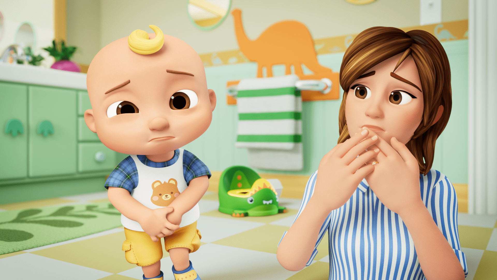 CoComelon toddlers encourages kids to be brave and use the potty, even when away from home.