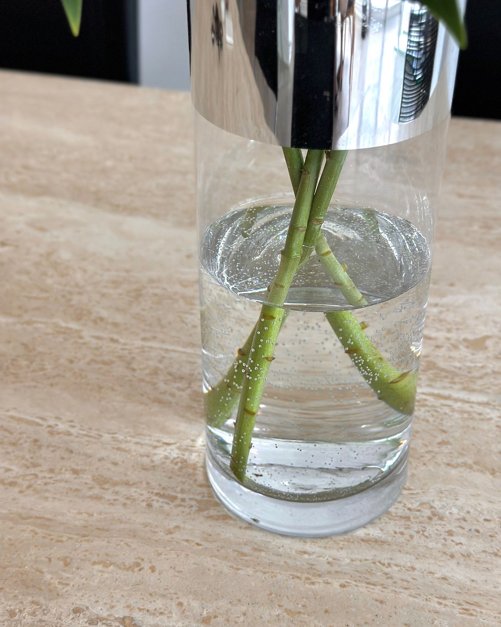 Thumbnail: Chrome-Plated Tall Glass Vase