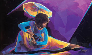 PRAISE DANCER WITH UMBRELLA FLOOR MAT