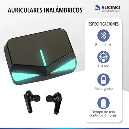 Miniatura: Auriculares Inalámbricos Gamer Suono Luces Led Bluetooth