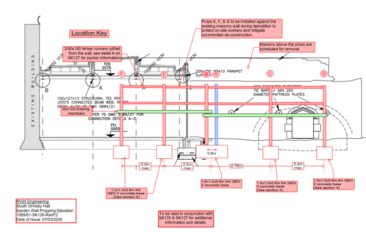 South Ormsby Hall retaining wall drawing