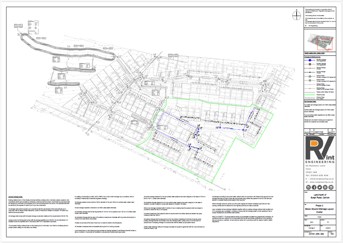 drawing of layout for housing development