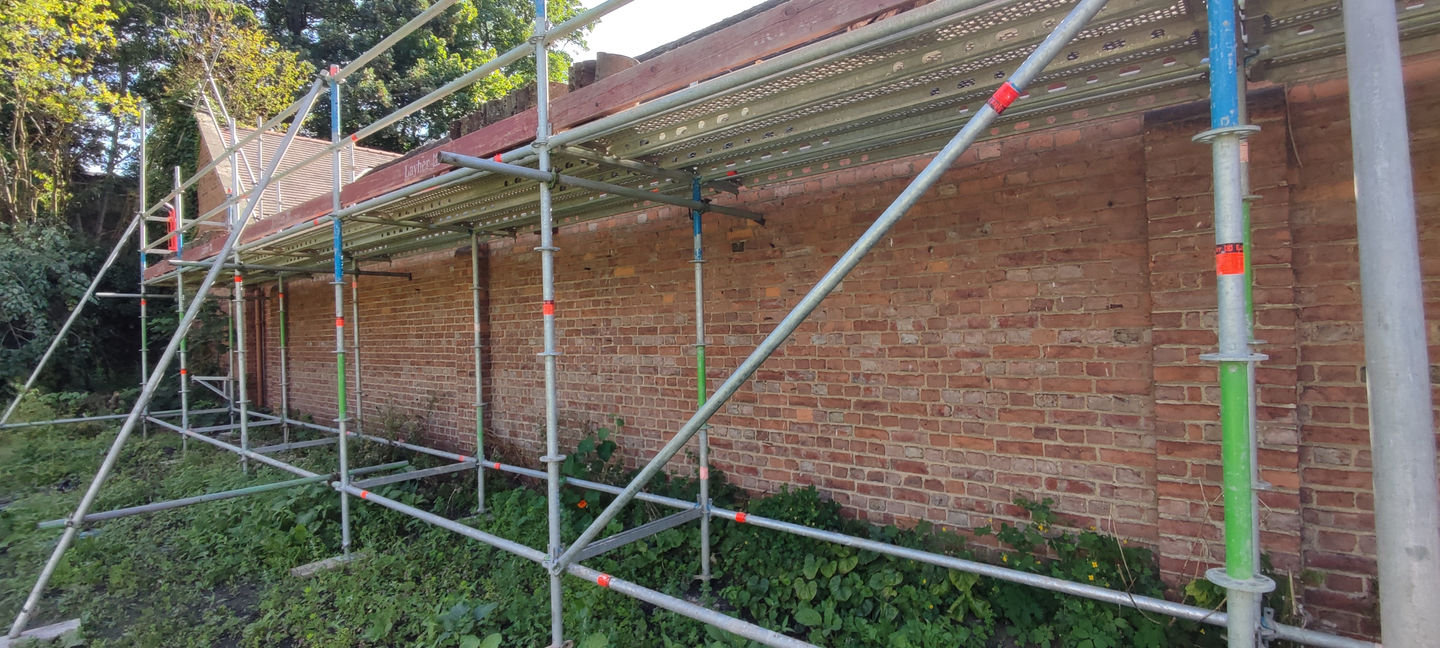 Scaffold on a building