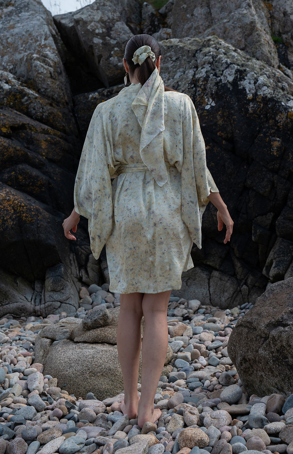 Miniature : kimono soie impression botanique