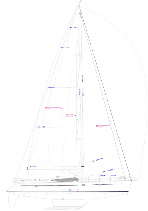 Kraken 66 ft Luxury Sailing Yacht Sail Plan
