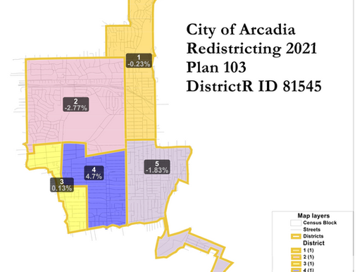 Arcadia Announces March 15 Public Hearing On City Council Redistricting