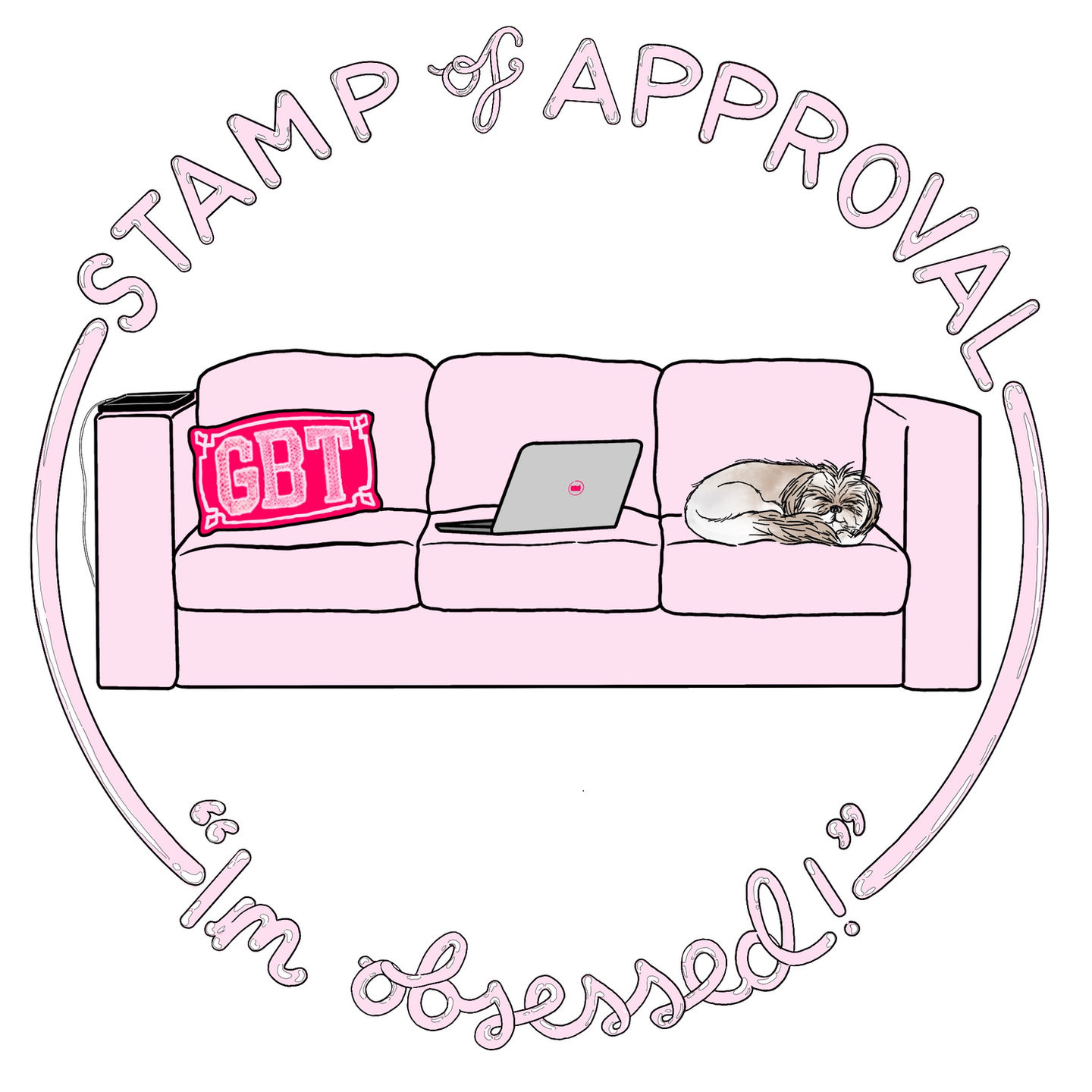 The official Girlbosstown Stamp of Approval (light pink version)