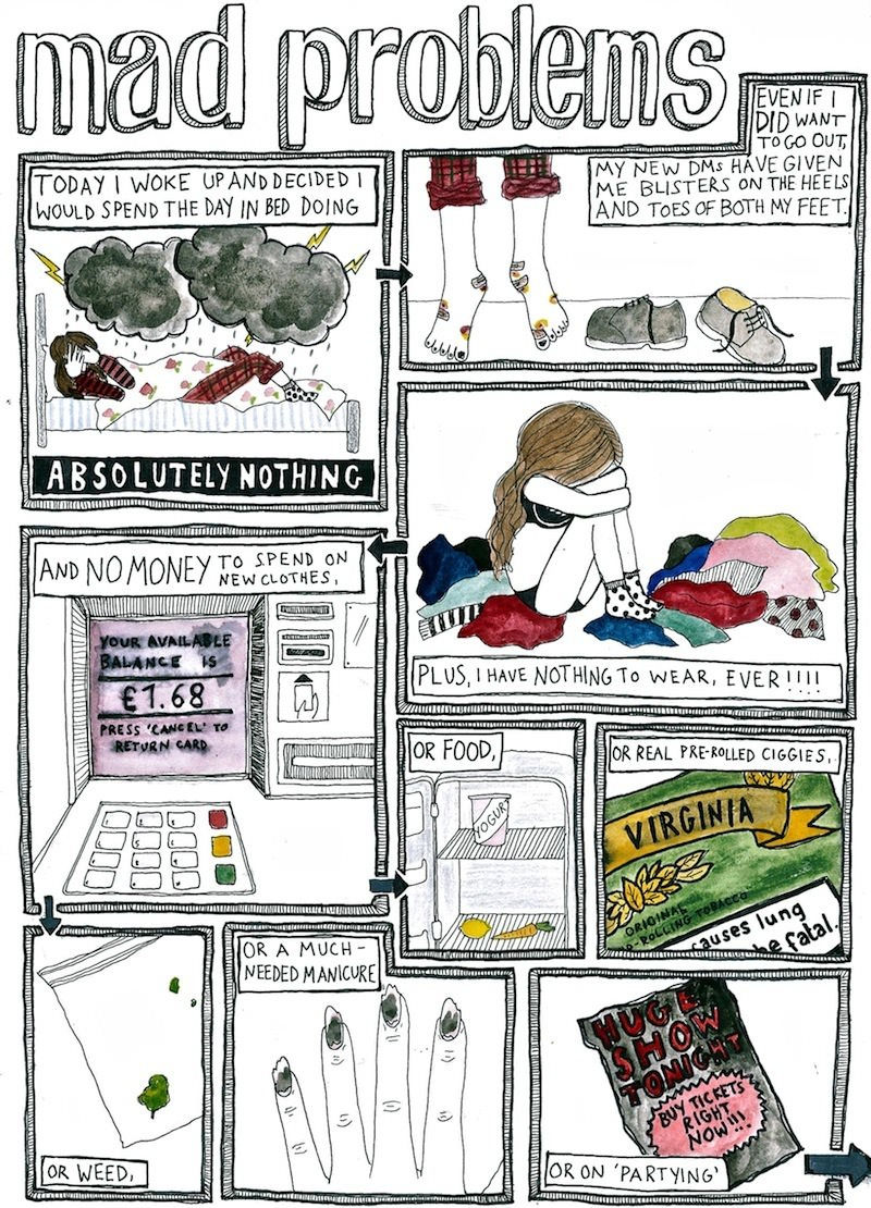 My first ever submission and work for Rookie, part my comic "Mad Problems" from 2012