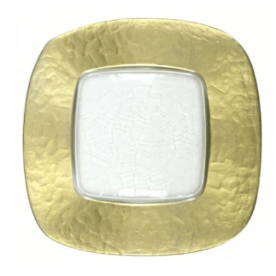 Square Hammered Glass Gold Charger
