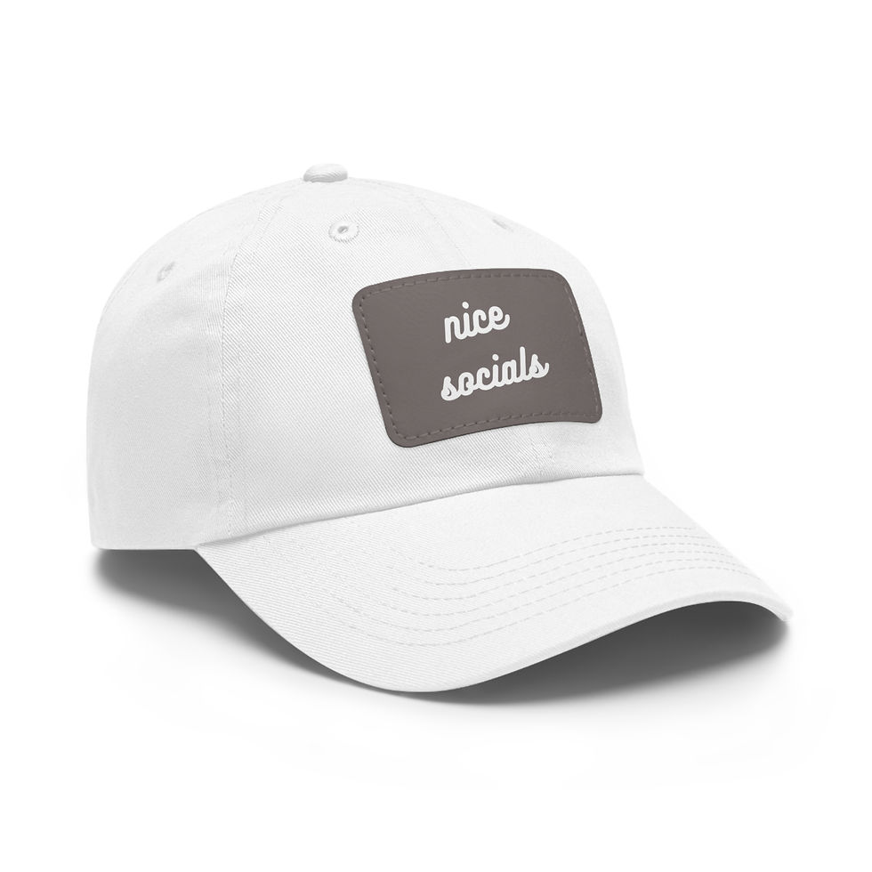 Thumbnail: Nice Socials Dad Hat with Leather Patch (Rectangle)
