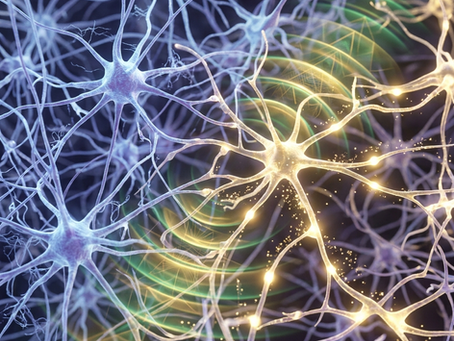 brain cells responding to chakra music - imagined image