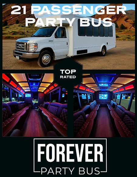 Party bus parked at Red Rocks Amphitheatre for concert event