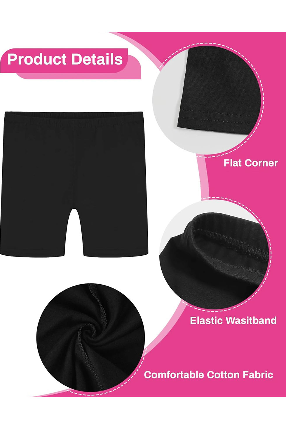 Thumbnail: ZJA Breathable and Safety Biker Under Dress Dance Shorts Kids Clothes
