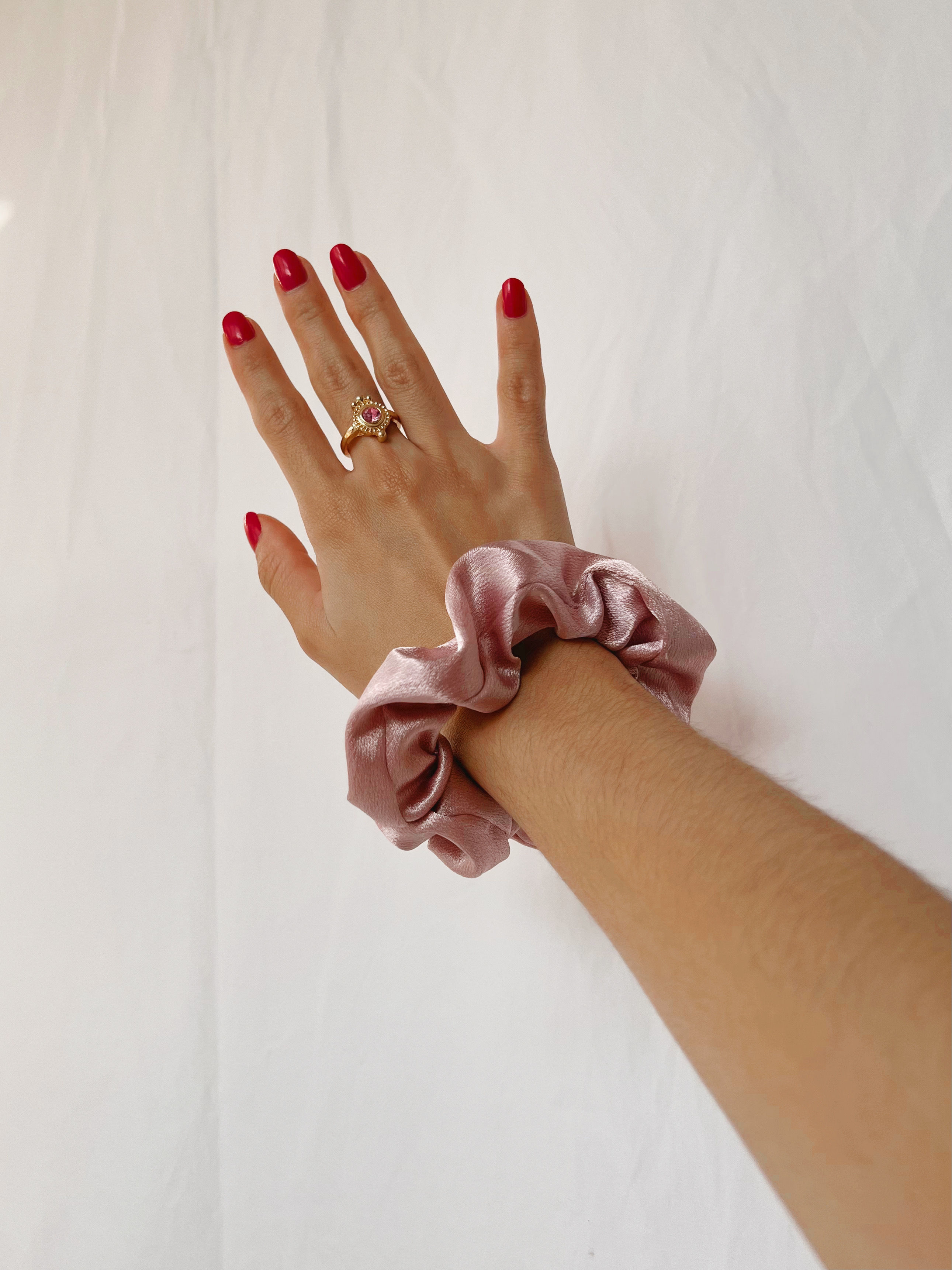 Blush Lavender Satin Scrunchie