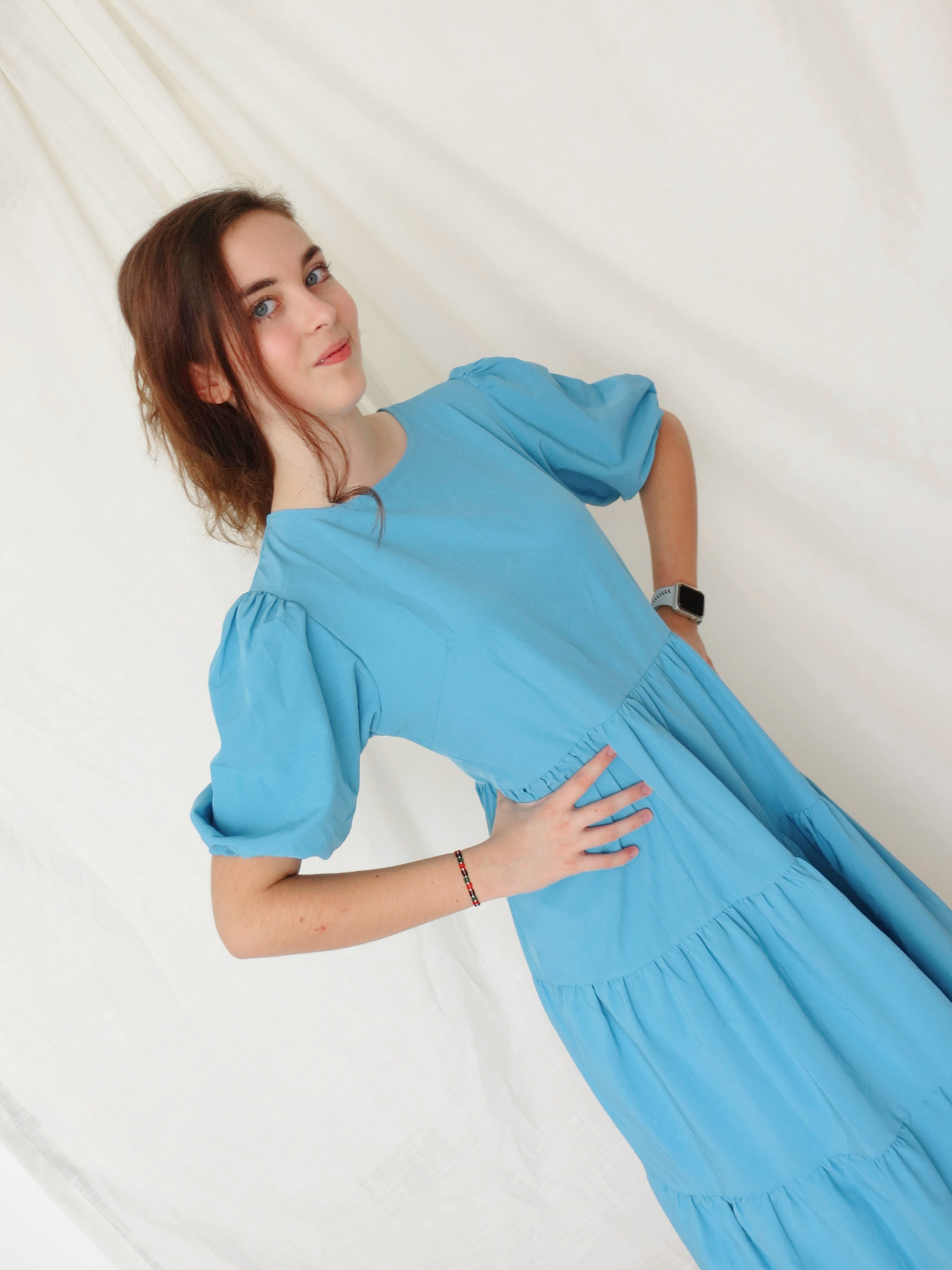 Bombon Midi Dress Aqua Blue