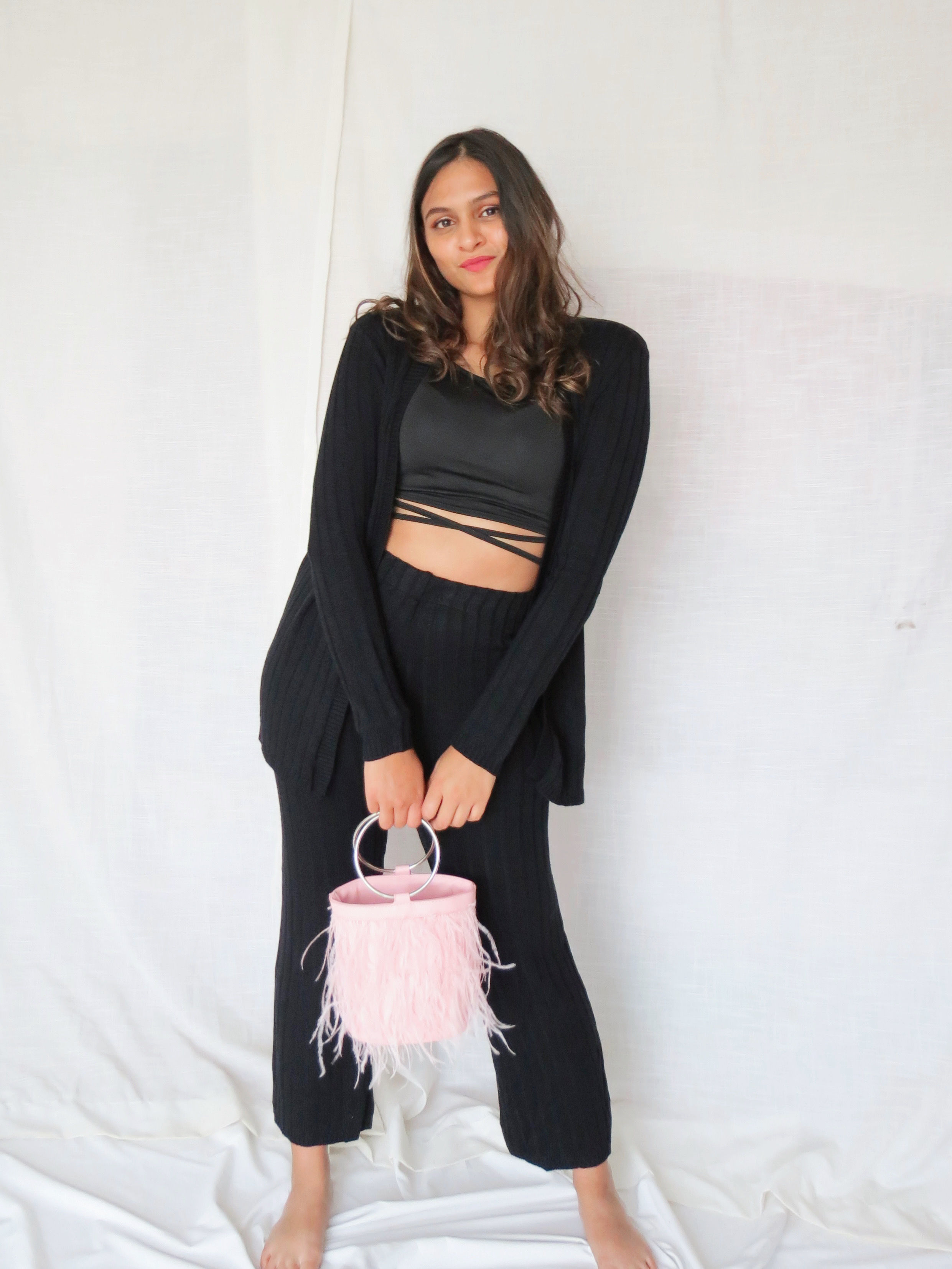 Black Knitted Lounge Set