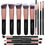 Miniatura: Black 14 piece kabuki Brush Set Rose Gold