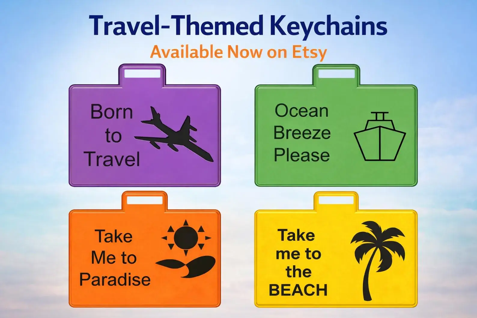 Personalized 3D Printed Luggage Tags – Beach, Cruise, Travel Sayings