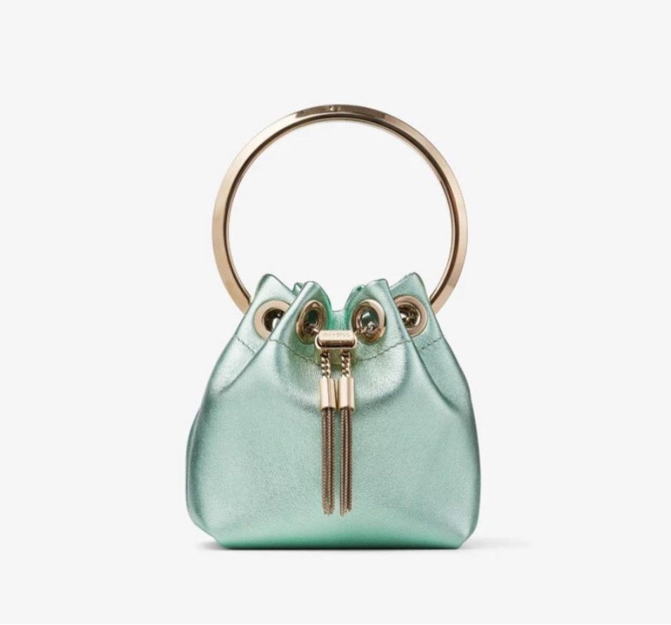 jimmy Choo micro bonbon bag in smoke green