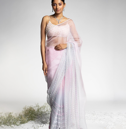 Madzin Ombre organza saree (MZSR04)
