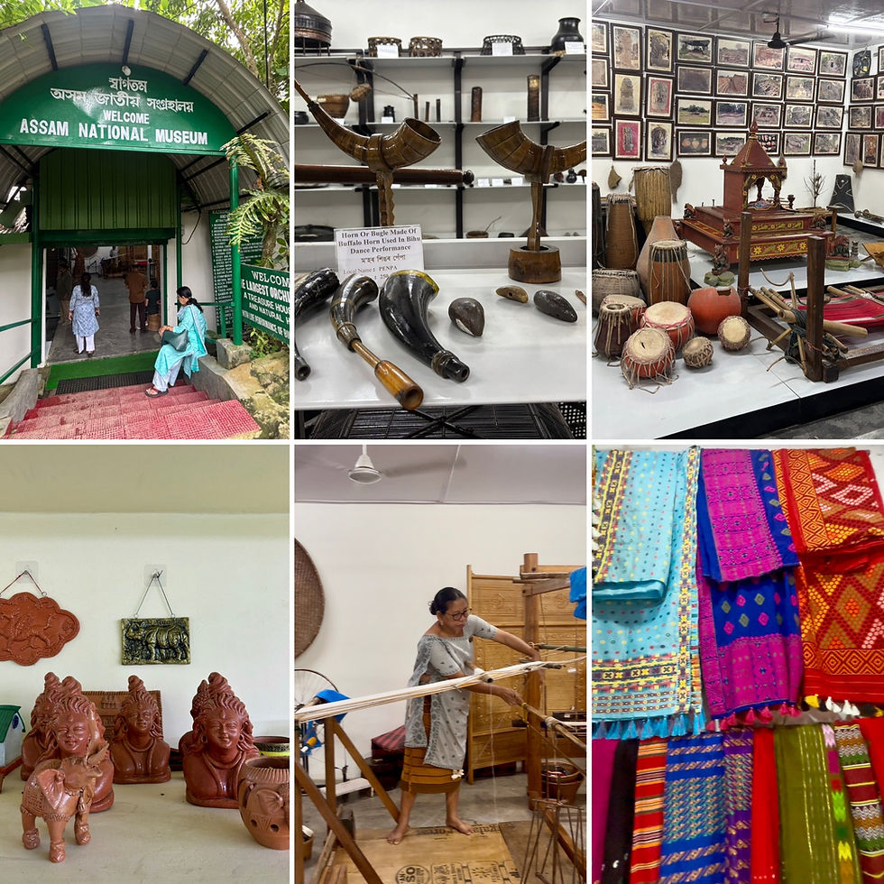 Dive into Assam's awesome cultural heritage with a peek at traditional musical instruments, colourful textiles, detailed pottery, and amazing weaving art, all surrounded by cool historical artefacts at the Assam National Museum