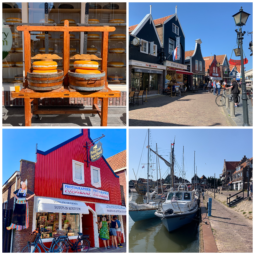 Cheese wheels, cute streets, traditional outfits, and boats lined up at the docks perfectly capture the classic Dutch vibe in the charming village of Volendam