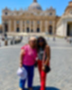 Enjoying a sunny day with my mother-in-law at St. Peter's Basilica in Vatican City.